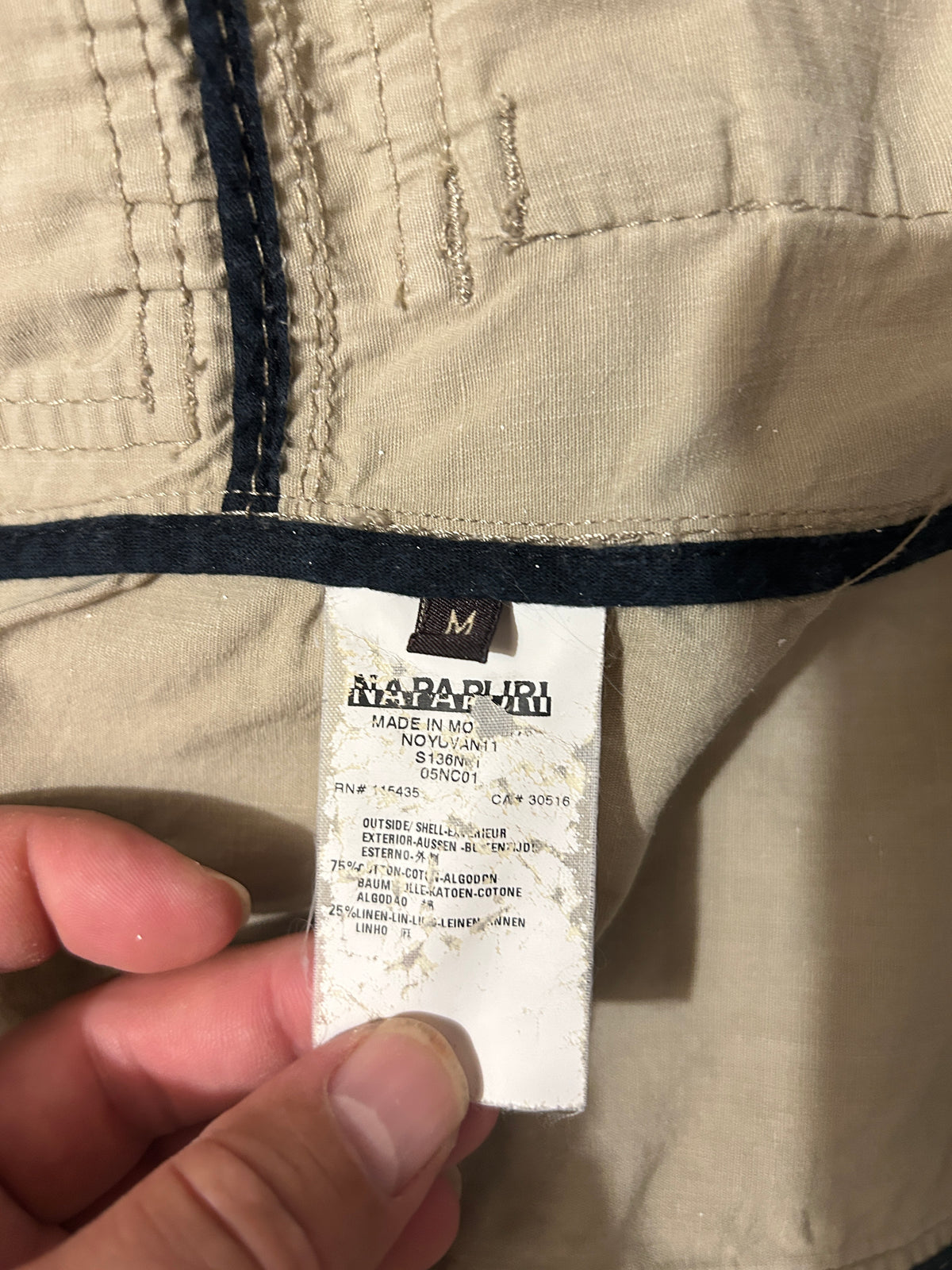 Veste Saharienne Napapijri Homme – Taille M Beige