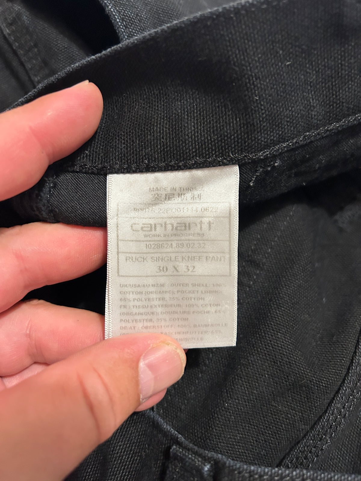 Pant Carhartt WIP Ruck Single Knee Homme – Coupe Droite – Noir – W30 L32