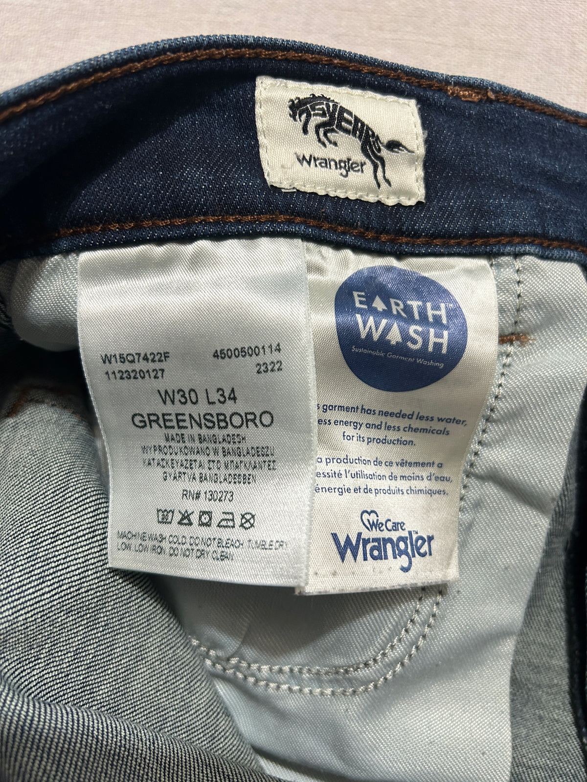 Jean Wrangler – Homme – W30 L34 – Bleu Délavé