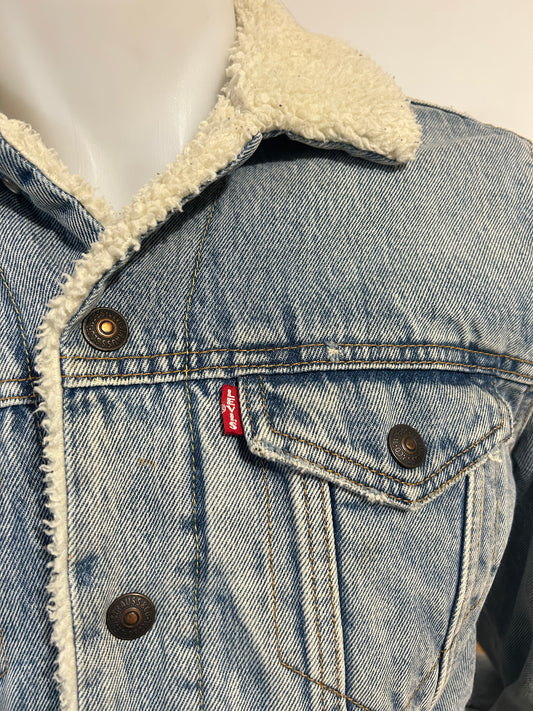 Veste Levi's Sherpa Trucker Homme – Taille S Bleu Clair