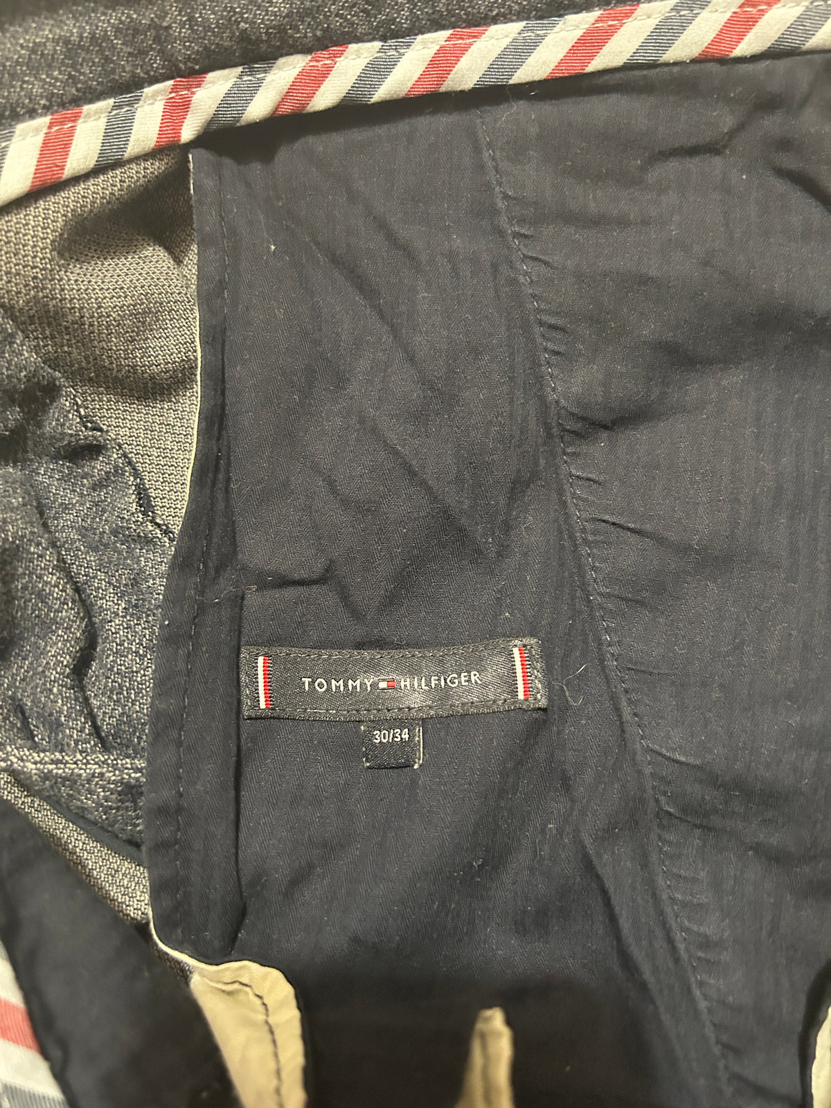 Pantalon Tommy Hilfiger – Chino Bleecker Slim Stretch Homme – W30 L34 – Bleu/Gris