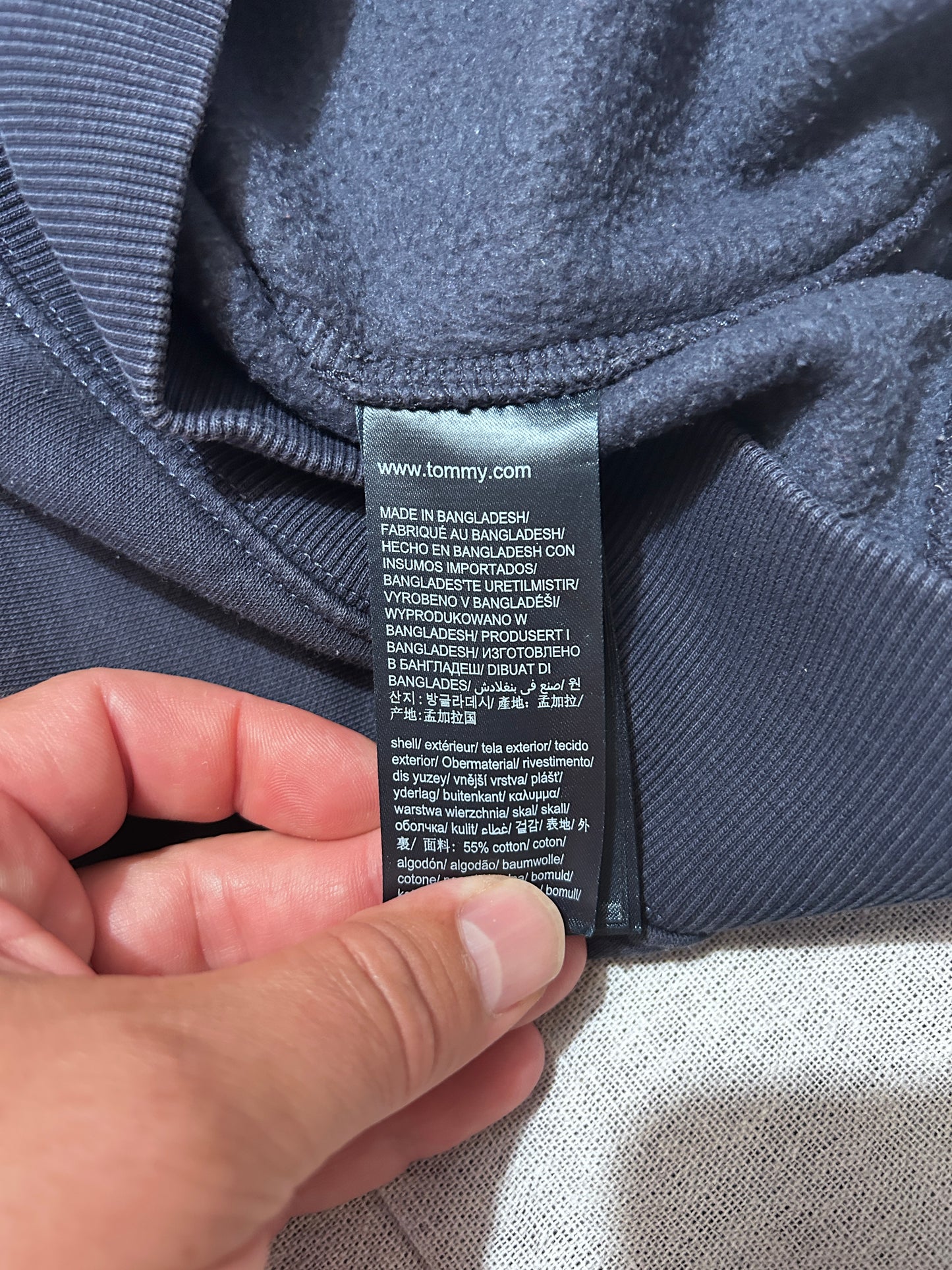Sweat Col Rond Bleu Marine Tommy Hilfiger (Tommy Jeans) – Taille S – Occasion