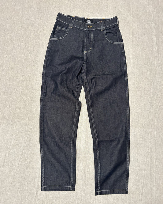 Pantalon Carpenter Dickies en Denim Brut Surpiqûres Blanc – Taille W28/L30 – Occasion