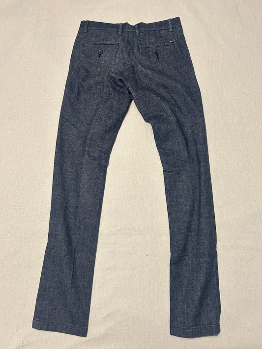 Pantalon Tommy Hilfiger – Chino Bleecker Slim Stretch Homme – W30 L34 – Bleu/Gris