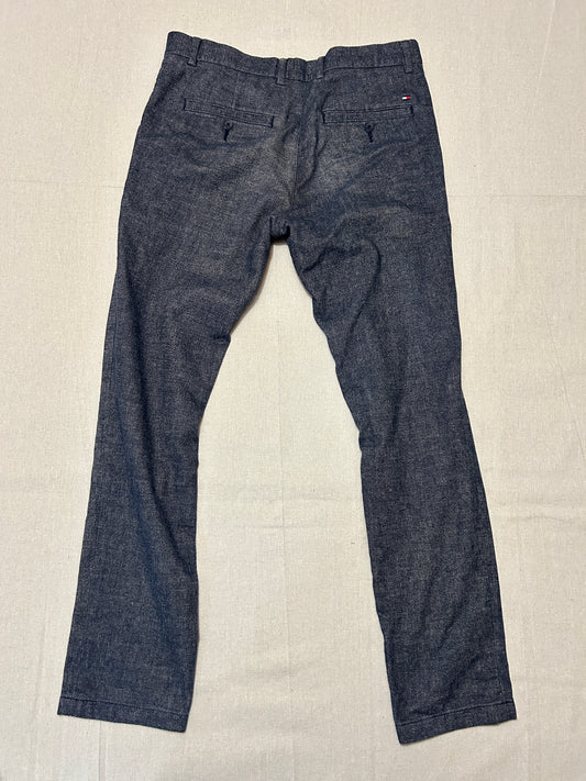 Pantalon Tommy Hilfiger – Chino Bleecker Slim Stretch Homme – W33 L32 – Bleu Marine