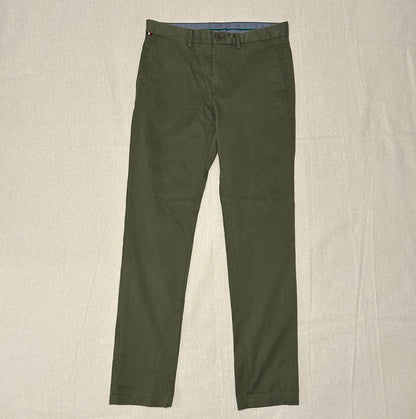 Tommy Hilfiger Bleecker Chino Homme – Coupe Slim – Vert Kaki – W31 L32