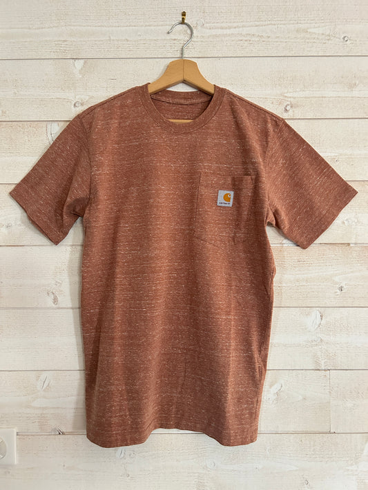 T-shirt à Poche "Pocket T-Shirt" • CARHARTT • Taille S • Marron Chiné / Terracotta
