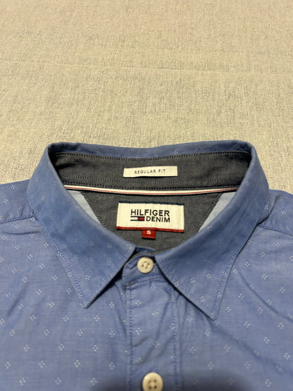 Chemise TOMMY HILFIGER Taille S (Regular Fit) • Bleu Ciel / Motif Micro-Carreaux