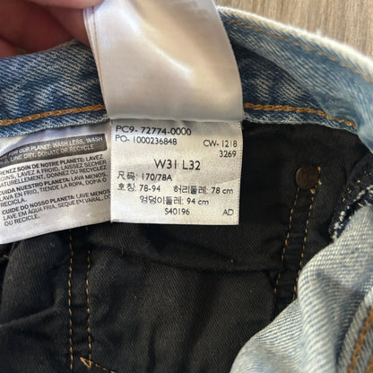 Jean Levi's 501 ST x Justin Timberlake Fresh Leaves – Slim Taper – Bleu clair délavé – W31 L32