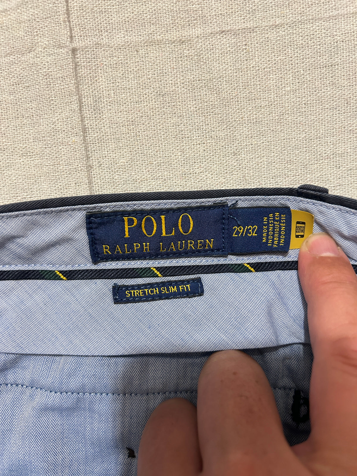 Pantalon Ralph Lauren – Chino Slim Stretch Homme – W29 L32 – Bleu Marine