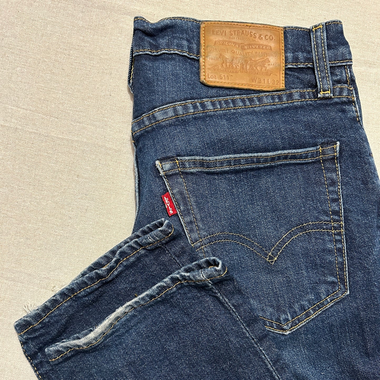 Jean Levi's 511 Slim Bleu Brut Patiné – Taille W31 L32