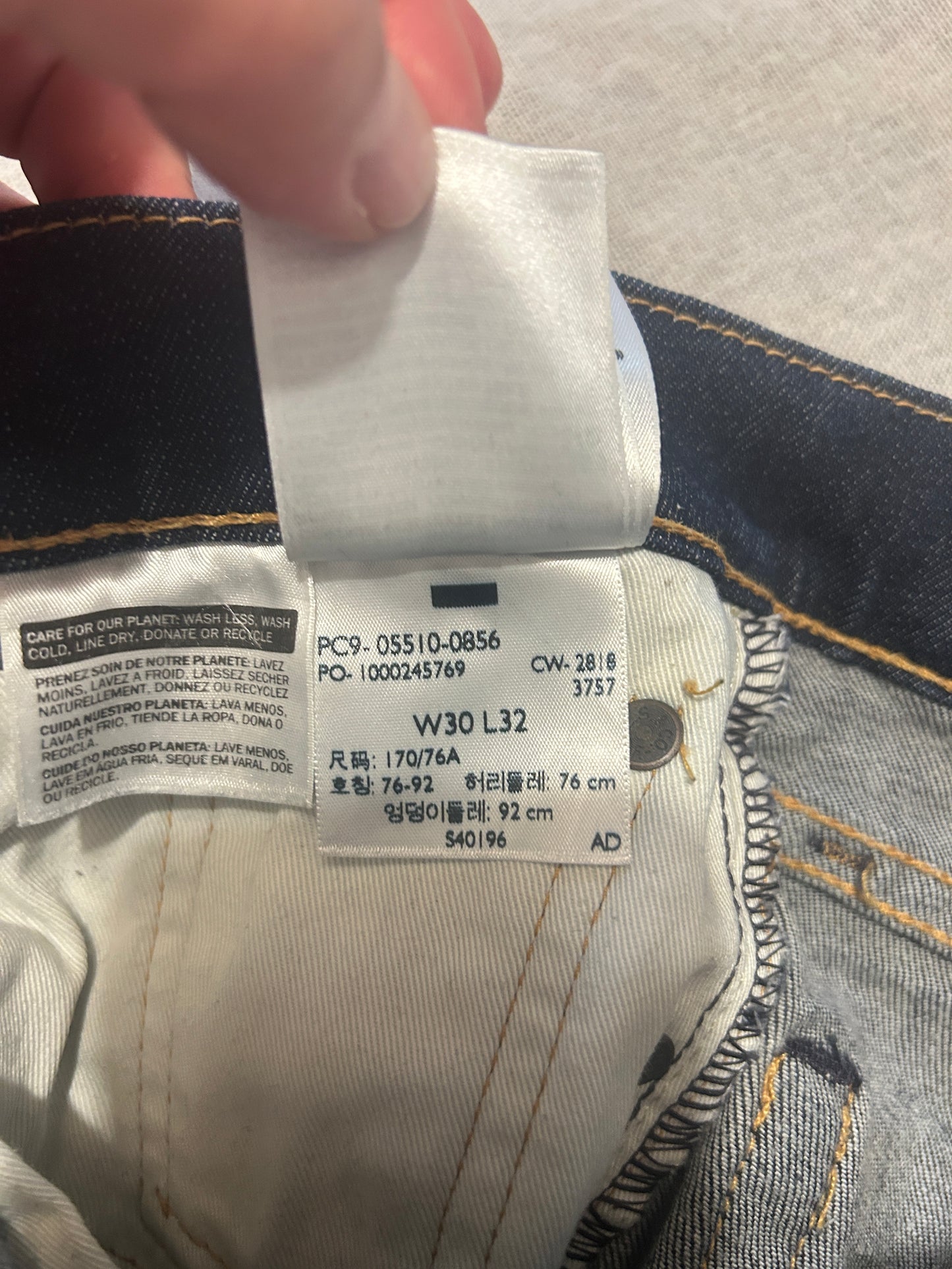 Jean Levi's Premium 510 Homme – Coupe Skinny – Bleu Brut – W30 L32