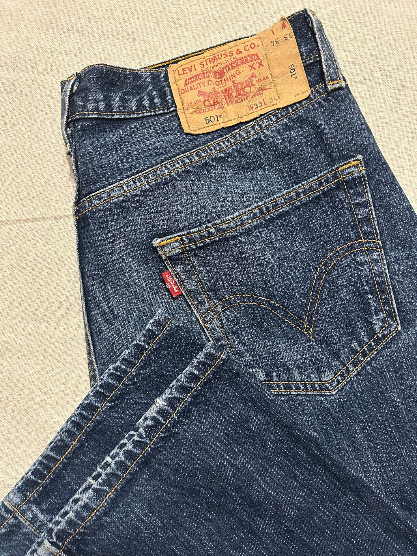 Levi's 501 – Jean Homme – W33 L34 – Bleu Brut