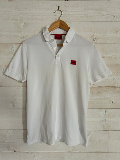Polo Slim Fit Écusson Rouge • HUGO (Hugo Boss) • Taille S • Blanc