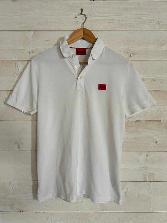 Polo Slim Fit Écusson Rouge • HUGO (Hugo Boss) • Taille S • Blanc
