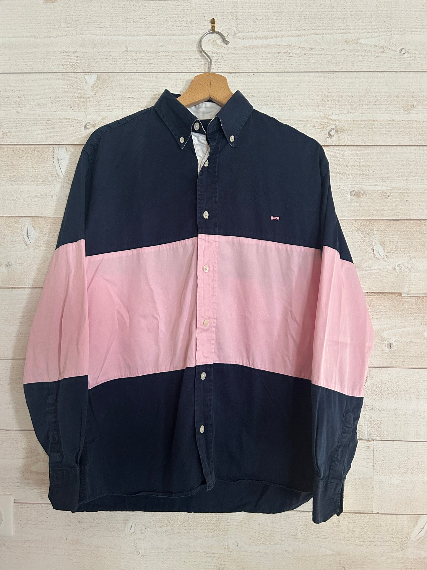 Chemise Color-Block Style Rugby • EDEN PARK Team • Taille M • Bleu Marine et Rose