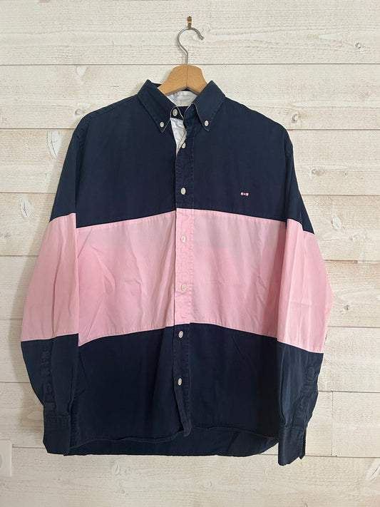 Chemise Color-Block Style Rugby • EDEN PARK Team • Taille M • Bleu Marine et Rose