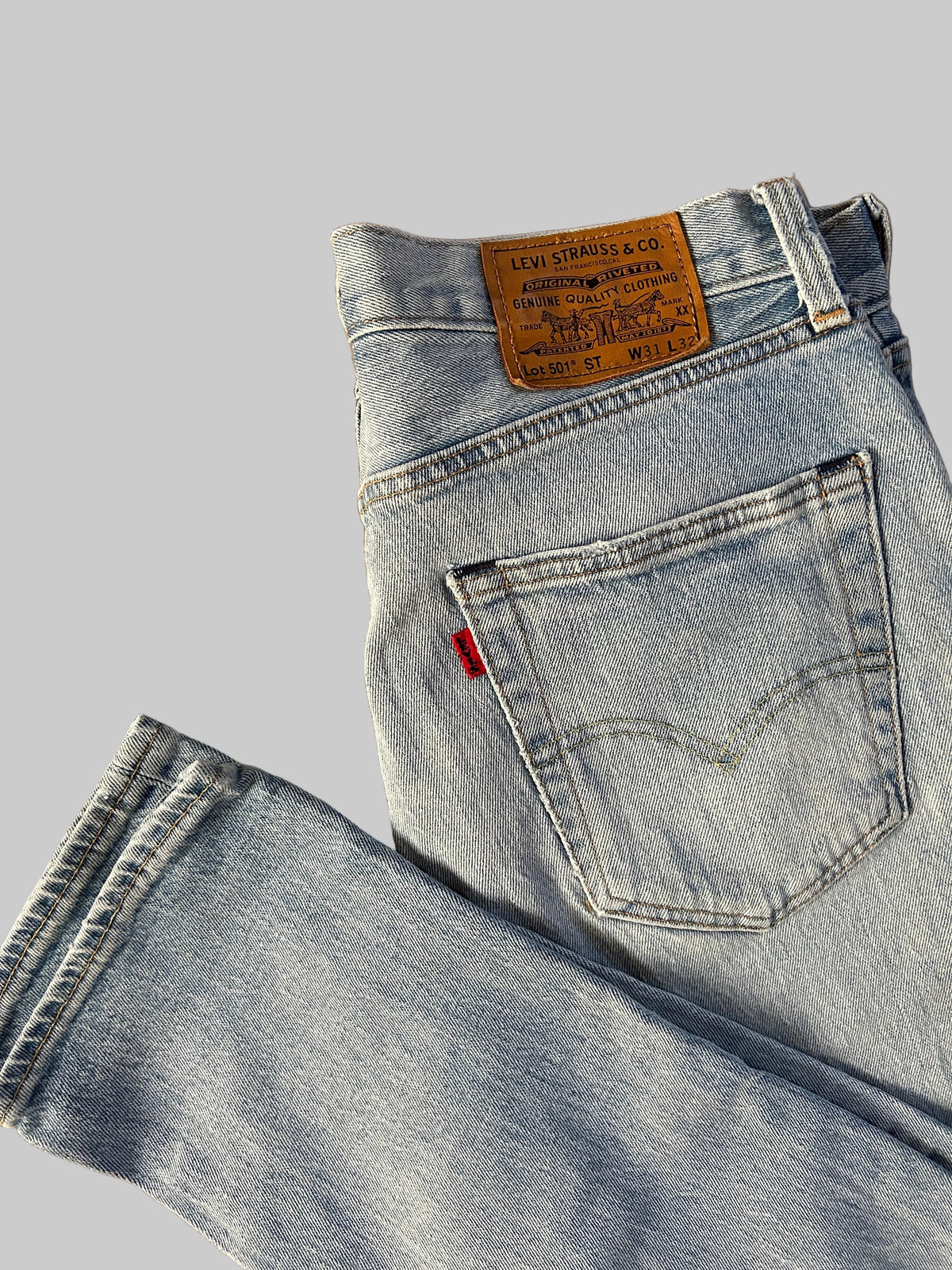 Jean Levi's 501 ST x Justin Timberlake Fresh Leaves – Slim Taper – Bleu clair délavé – W31 L32