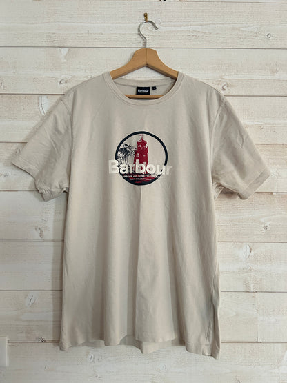 T-shirt Graphic Phare "Lighthouse" • BARBOUR • Taille L • Beige / Crème