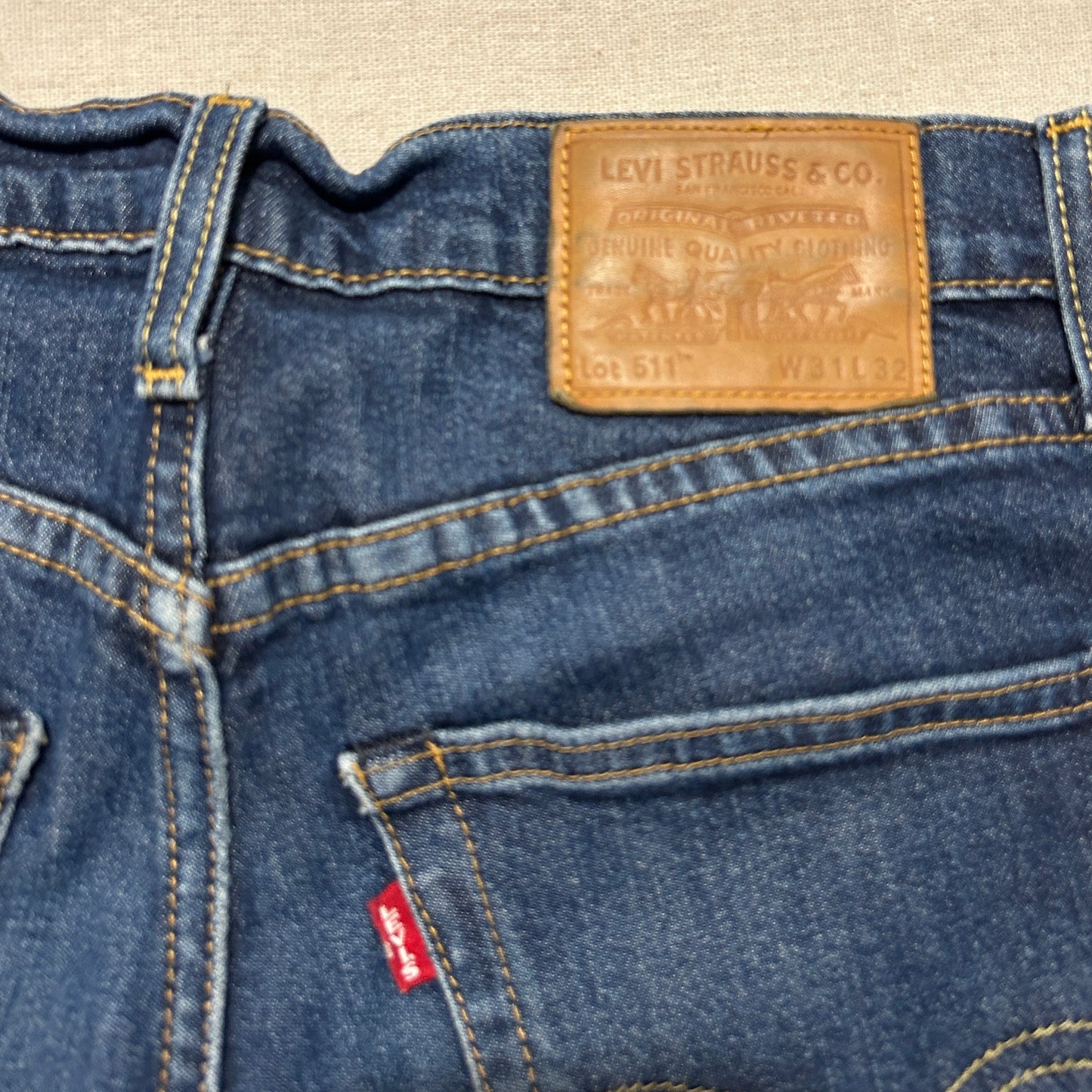 Jean Levi's 511 Slim Bleu Brut Patiné – Taille W31 L32