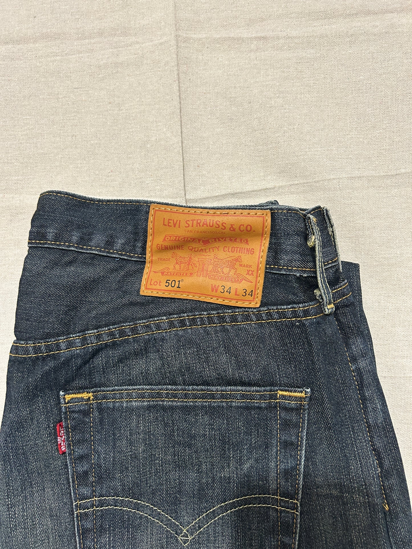 Levi's 501 – Jean Homme – W34 L34 – Bleu Brut