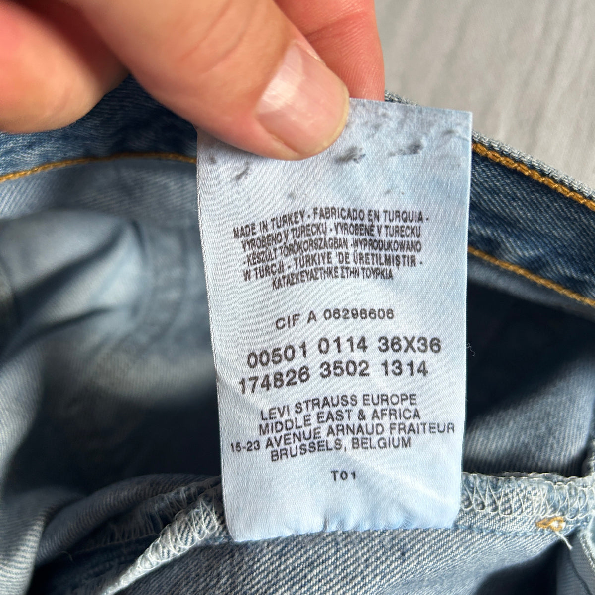 Jean Levi's 501 Vintage – Coupe Droite – Bleu – W36 – Raccourci