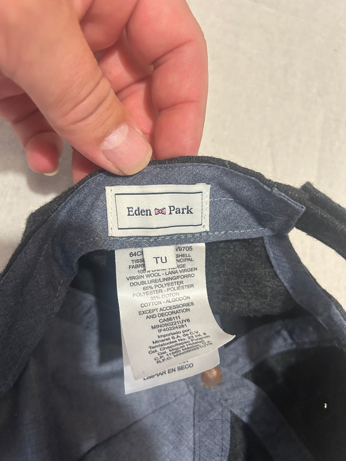 Eden Park Casquette Laine Homme – Gris Anthracite