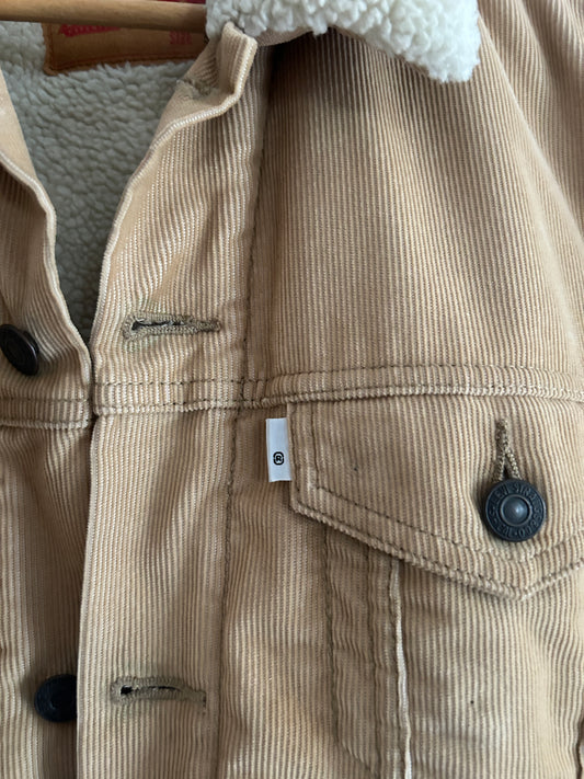 Veste Levi's Sherpa Trucker – Velours côtelé – Beige camel – S