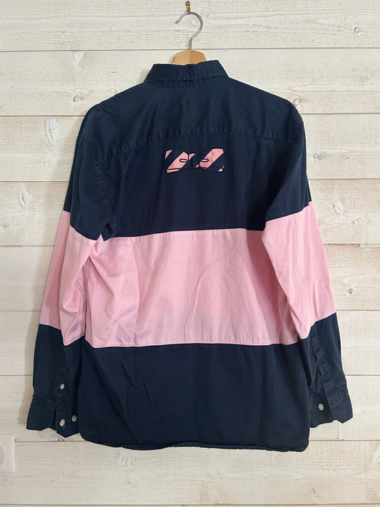 Chemise Color-Block Style Rugby • EDEN PARK Team • Taille M • Bleu Marine et Rose