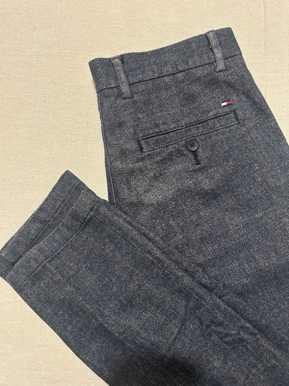 Pantalon Tommy Hilfiger – Chino Bleecker Slim Stretch Homme – W30 L34 – Bleu/Gris