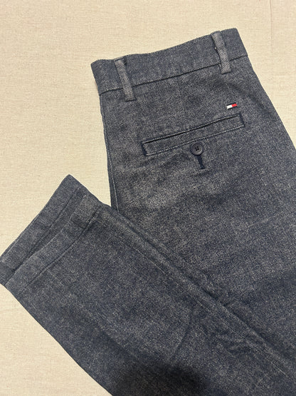 Pantalon Tommy Hilfiger – Chino Bleecker Slim Stretch Homme – W30 L34 – Bleu/Gris