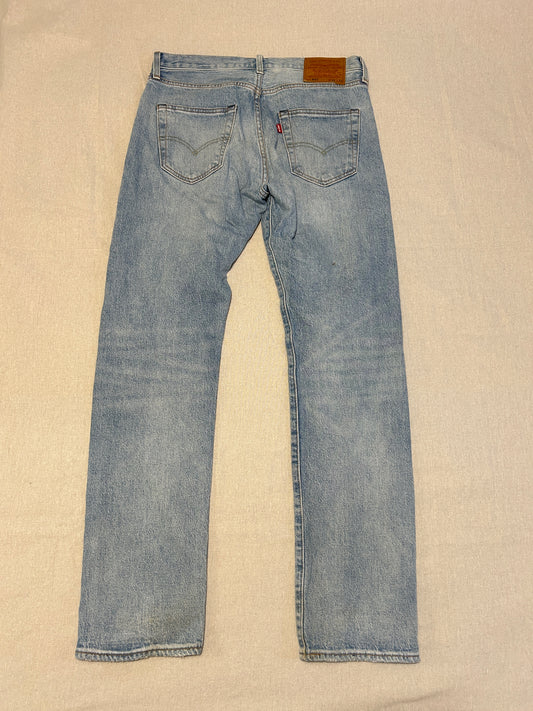Jean Levi's 501 Original Bleu Clair Délavé Buttons Multicouleurs – Taille W30 L32