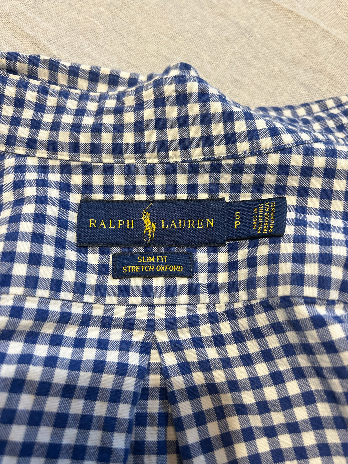 Chemise Ralph Lauren Stretch Oxford – Coupe Slim Fit – Bleu et blanc – S