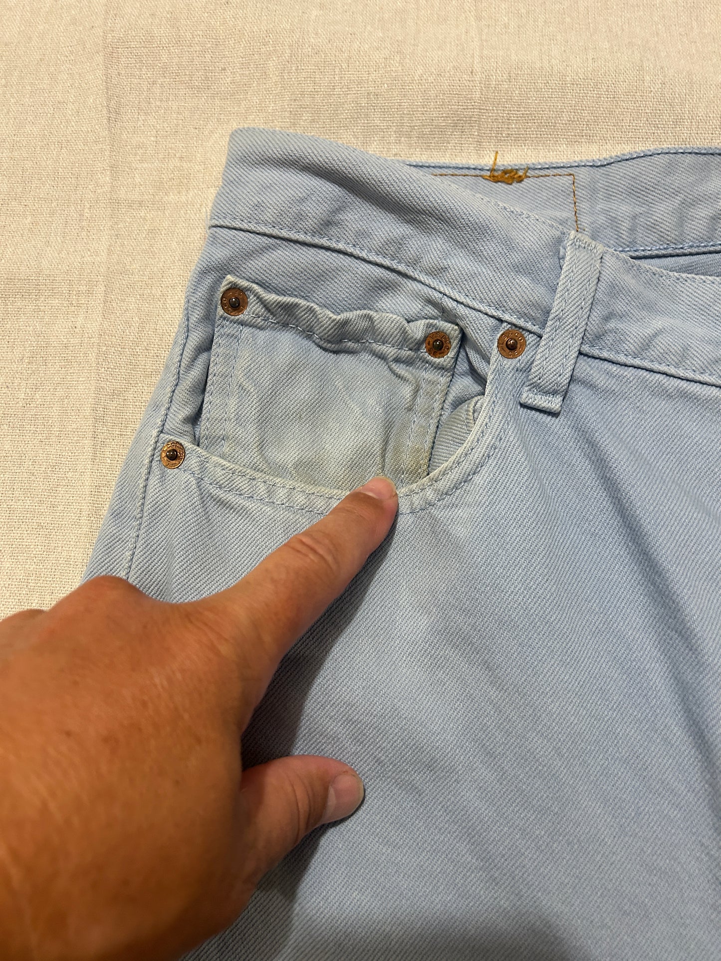 Levi's 501 – Jean Homme – W36 L36 – Bleu Ciel Vintage
