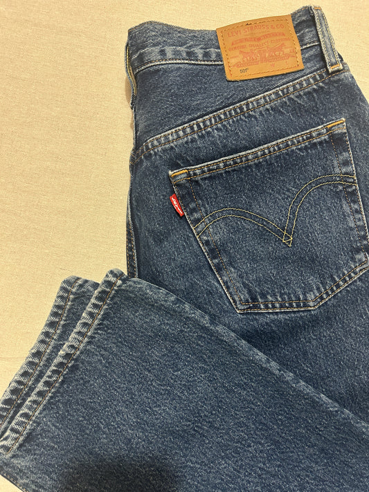 Jean Levi's 501 Crop Fit Droit Femme – W30 L26 Bleu