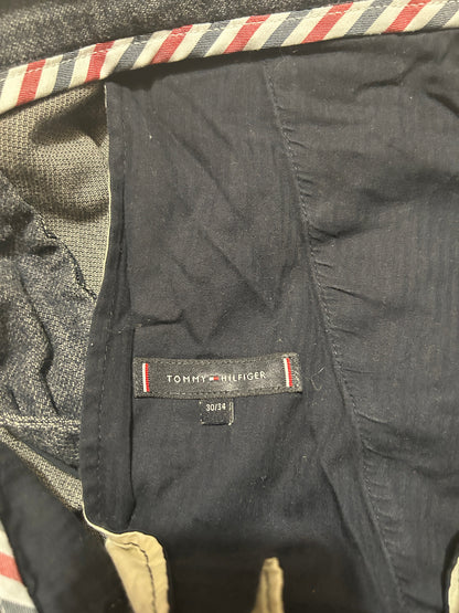 Pantalon Tommy Hilfiger – Chino Bleecker Slim Stretch Homme – W30 L34 – Bleu/Gris