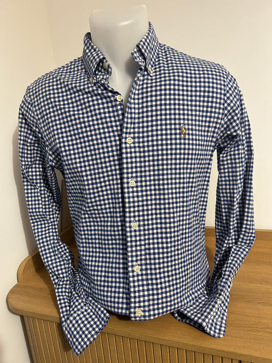 Chemise Ralph Lauren Stretch Oxford – Coupe Slim Fit – Bleu et blanc – S