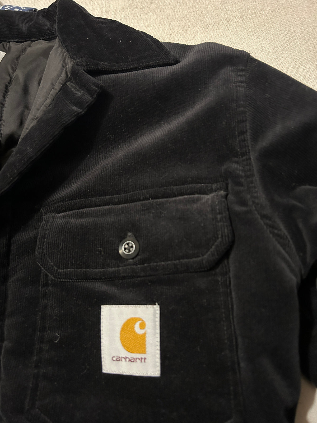 Veste Carhartt WIP – Whitsome Shirt Jac Velours Côtelé Homme – Taille XS – Noir