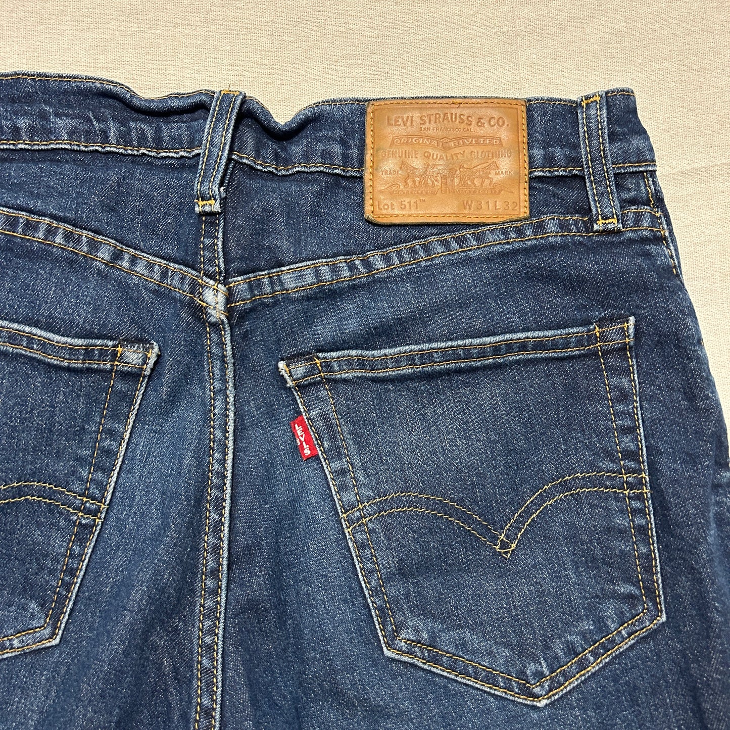 Jean Levi's 511 Slim Bleu Brut Patiné – Taille W31 L32