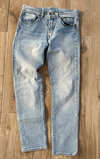 Jean Levi's 501 ST x Justin Timberlake Fresh Leaves – Slim Taper – Bleu clair délavé – W31 L32