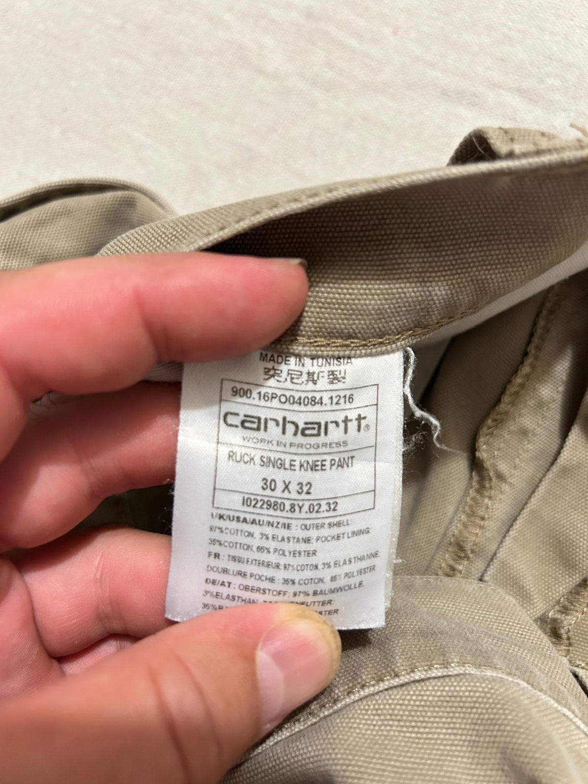 Pant Carhartt WIP Homme – Ruck Single Knee – W30 L32 Beige