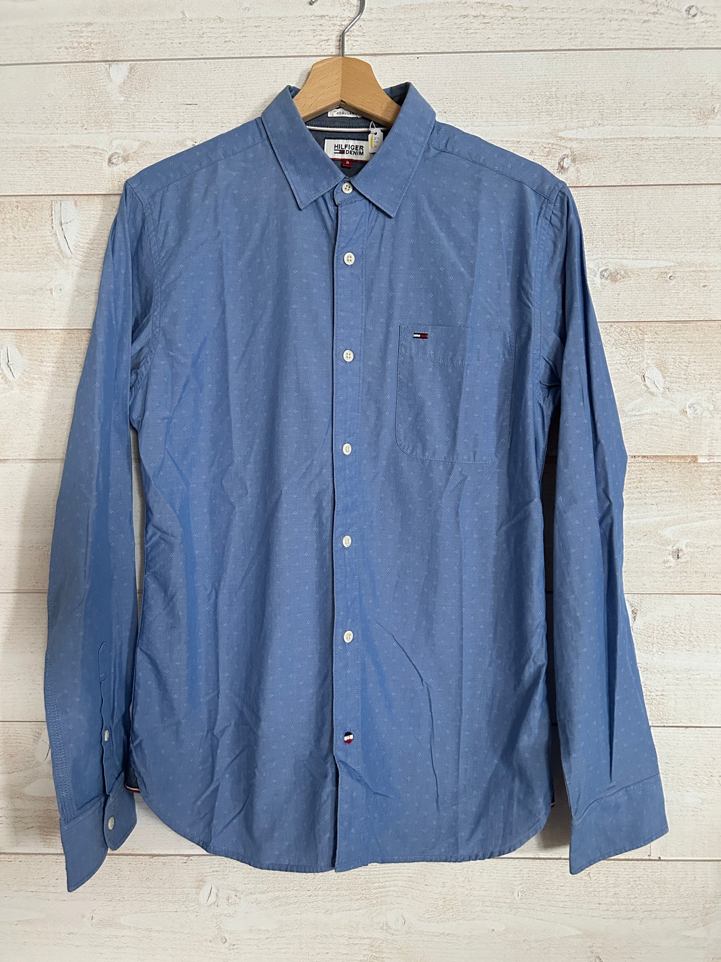 Chemise TOMMY HILFIGER Taille S (Regular Fit) • Bleu Ciel / Motif Micro-Carreaux
