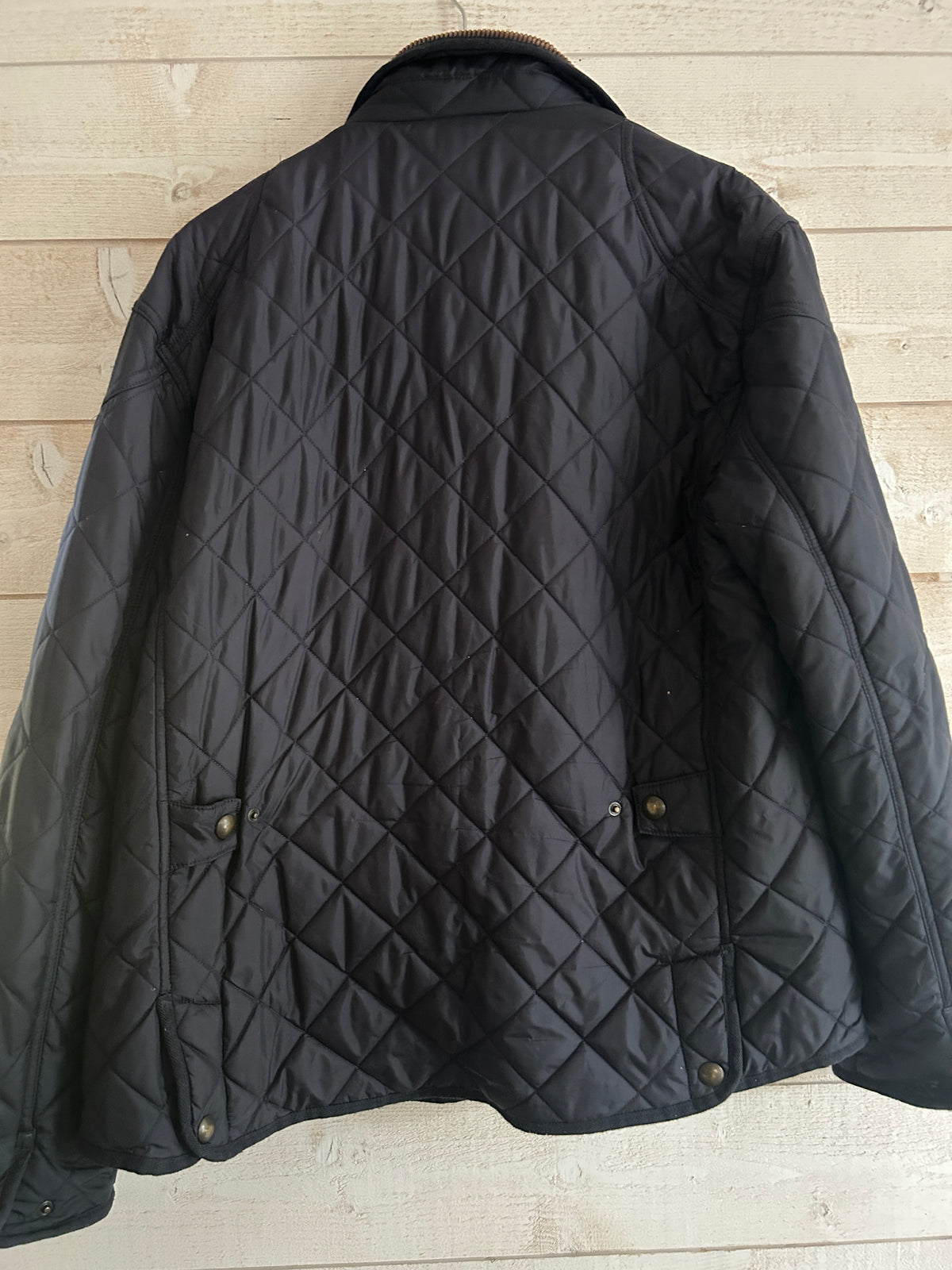 Veste matelassée Polo Ralph Lauren – Bleu marine – Col velours marron – XL