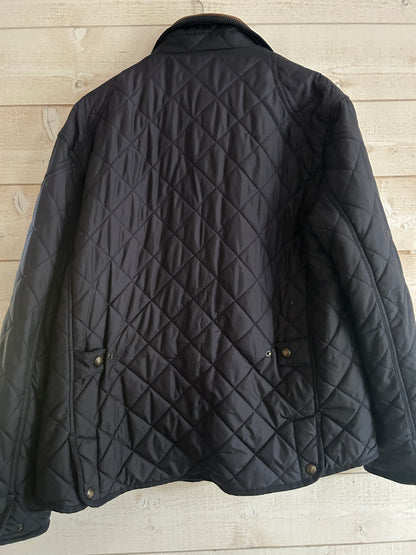 Veste matelassée Polo Ralph Lauren – Bleu marine – Col velours marron – XL