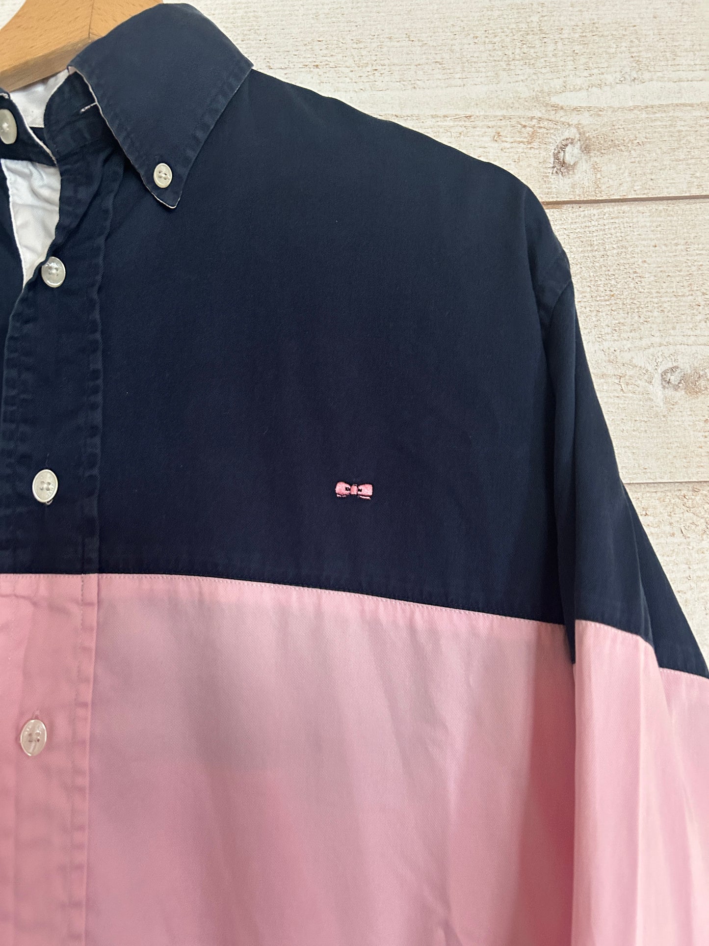 Chemise Color-Block Style Rugby • EDEN PARK Team • Taille M • Bleu Marine et Rose