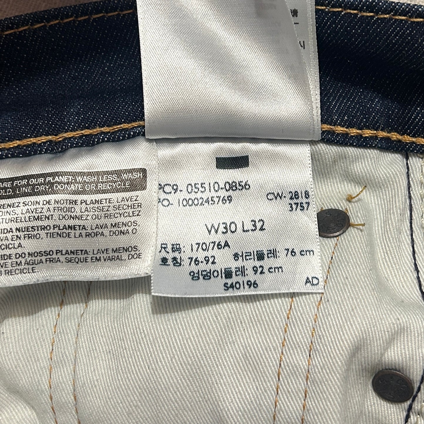Jean Levi's 510 Homme – Coupe Skinny – Bleu Brut – W30 L32