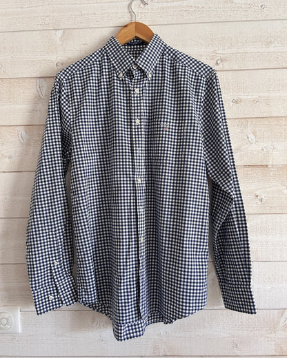 Chemise à Carreaux Vichy Bleu Marine Gant – Coupe Regular – Taille M – Occasion