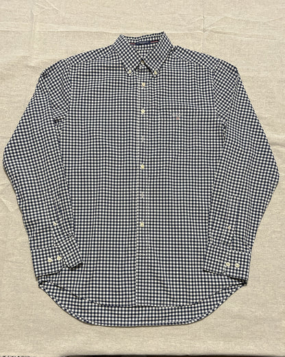 Chemise à Carreaux Vichy Bleu Marine Gant – Coupe Regular – Taille M – Occasion