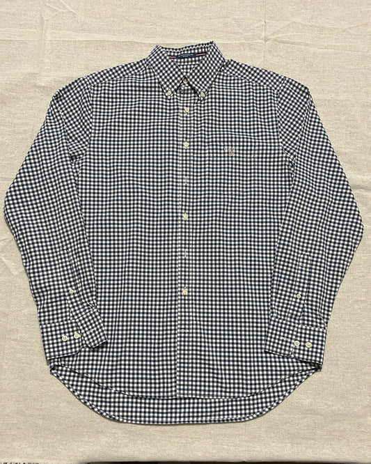 Chemise à Carreaux Vichy Bleu Marine Gant – Coupe Regular – Taille M – Occasion
