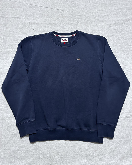 Sweat Col Rond Bleu Marine Tommy Hilfiger (Tommy Jeans) – Taille S – Occasion